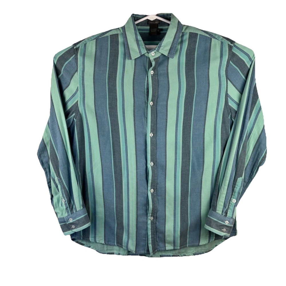 Overland Button Down Shirt Mens XL Cotton Long Sleeve Cool Pattern Casual‎ Fit